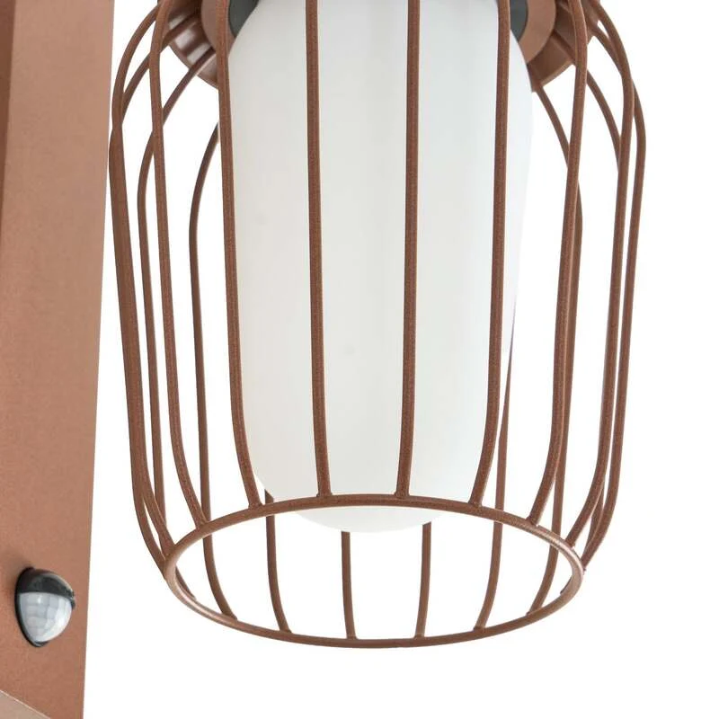 B-Ware Lucande Außenwandleuchte Chandan LED Gartenleuchte mit Sensor IP44 rost weiß