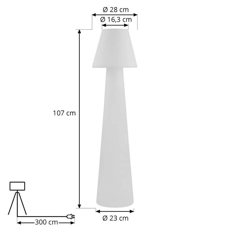 B-Ware Lucande Terrassenleuchte Gauri LED Gartenlampe Außenleuchte weiß 107cm IP65