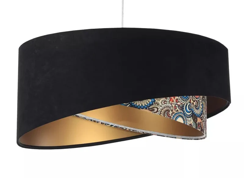 B-Ware Pendellampe Vivien Hängeleuchte LED Lampe dimmbar schwarz bunt gold Ø56cm
