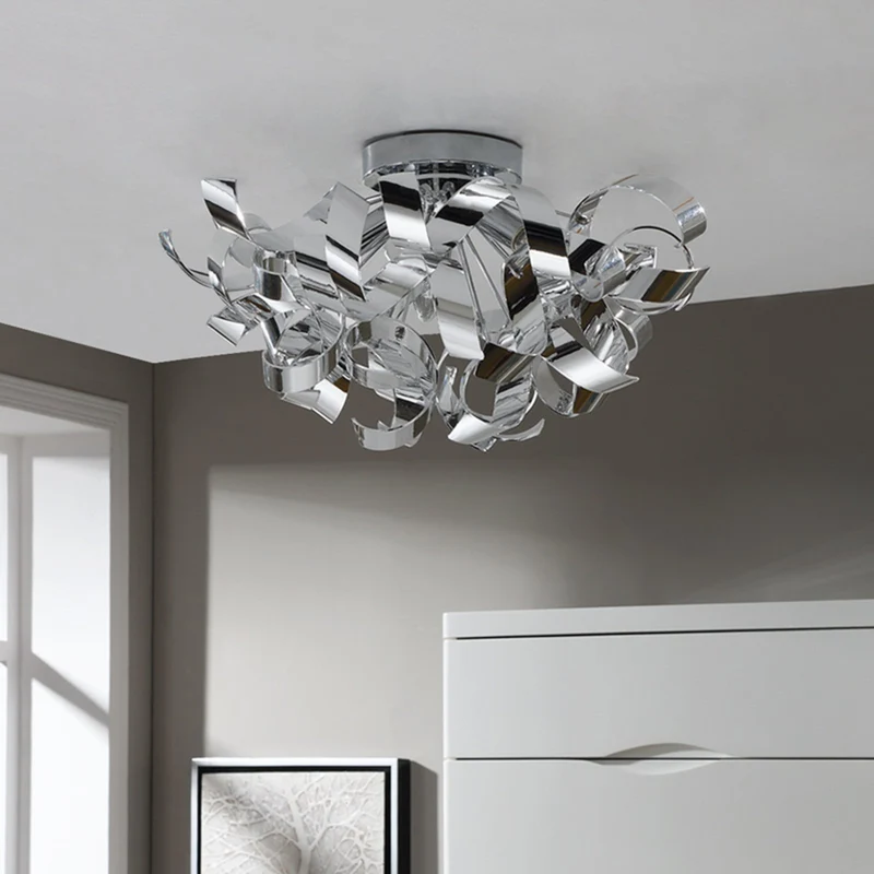 B-Ware Lindby Deckenlampe Elviro Wohnzimmerleuchte Deckenlampe Hängelampe E14 chrom
