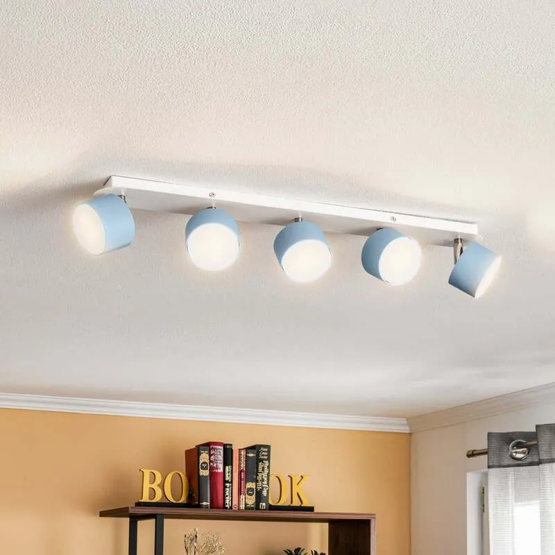B-Ware Deckenstrahler Cloudy fünfflammig blau Deckenlampe Deckenleuchte Lampe Leuchte