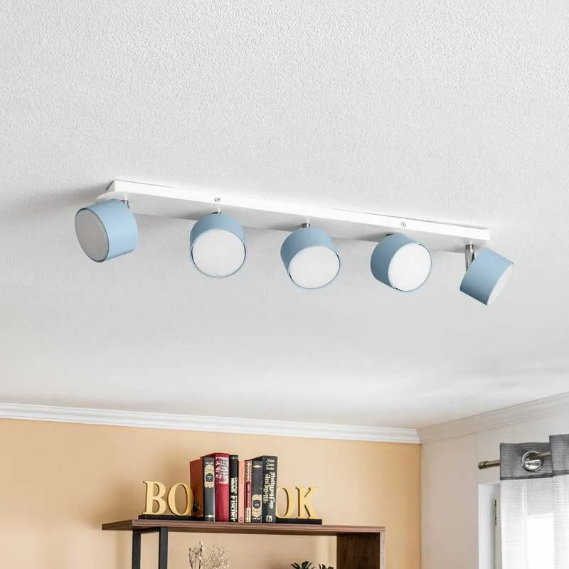 B-Ware Deckenstrahler Cloudy fünfflammig blau Deckenlampe Deckenleuchte Lampe Leuchte
