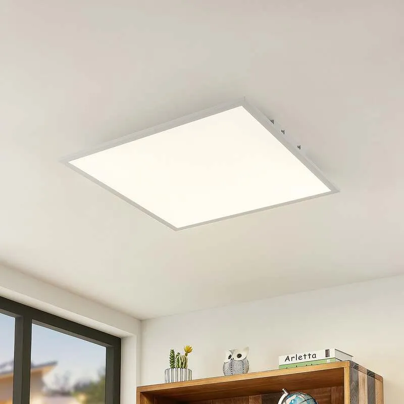 B-Ware Lindby LED Panel Deckenleuchte Raumbeleuchtung Quais Aluminiumrahmen Weiß quadra