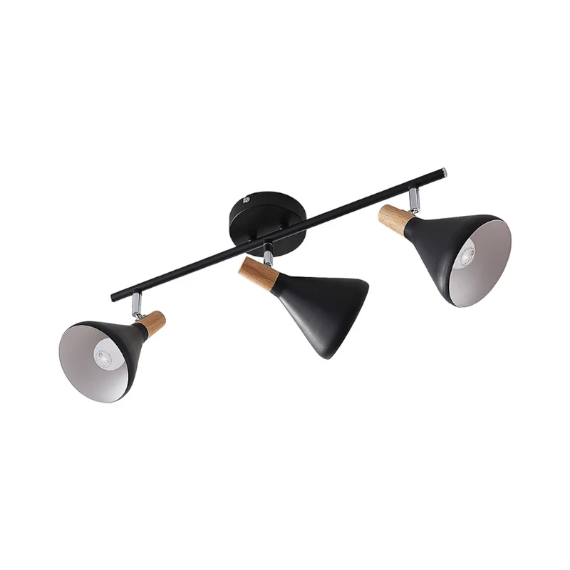 B-Ware Lindby Deckenleuchte Deckenlampe Arina schwarz dreiflammig Metall Holz 53 cm