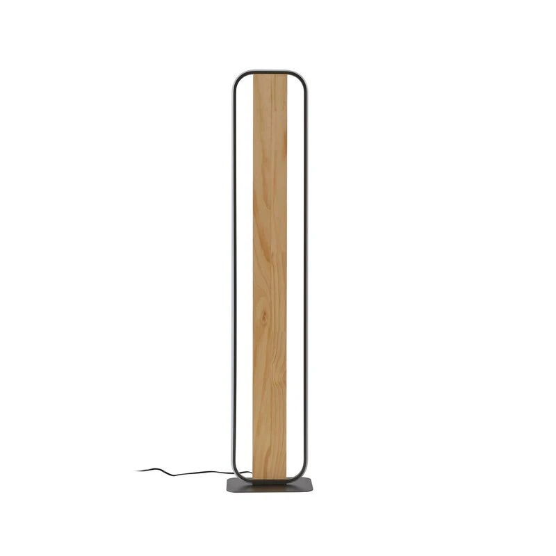 B-Ware Lindby Stehleuchte Standlampe LED Romilda grau Holz Schalter Kabel 122 cm