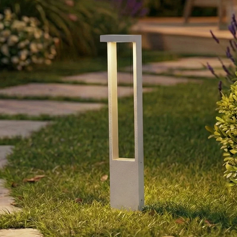 B-Ware Lindby Wegeleuchte Gartenleuchte Lonete LED Pollerleuchte weiß IP65 Höhe 65cm