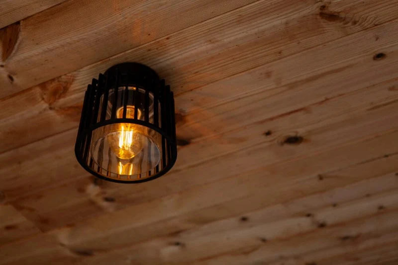 B-Ware Lutec Außenleuchte Deckenlampe Shyne LED Gartenlampe Lampe schwarz Ø30cm