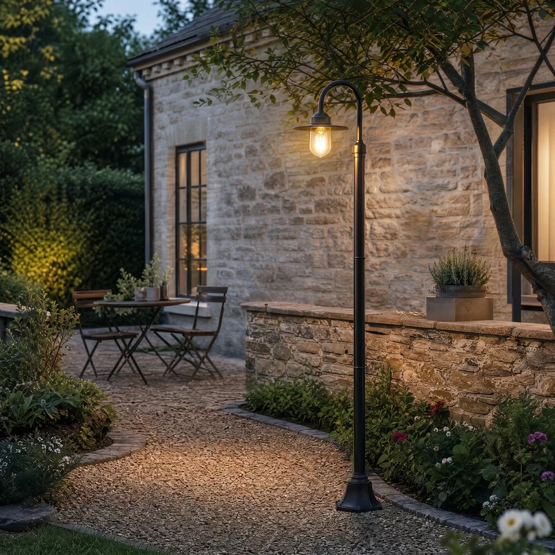 B-Ware Lindby Außenleuchte Gartenleuchte Bilma LED Pollerleuchte rostfarben 220cm IP65
