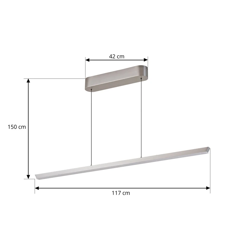 B-Ware Lucande Pendelleuchte Hängelampe LED Lampe Solvar Silber Touch dimmbar CCT 117cm