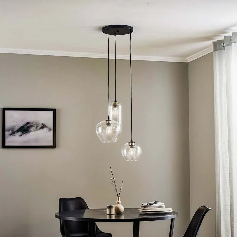 B-Ware Euluna Hängeleuchte Kaja Hängelampe Deckenlampe E27 dreiflammig Glasschirme klar