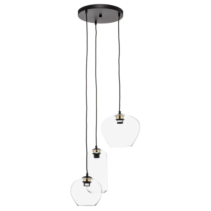 B-Ware Euluna Hängeleuchte Kaja Hängelampe Deckenlampe E27 dreiflammig Glasschirme klar