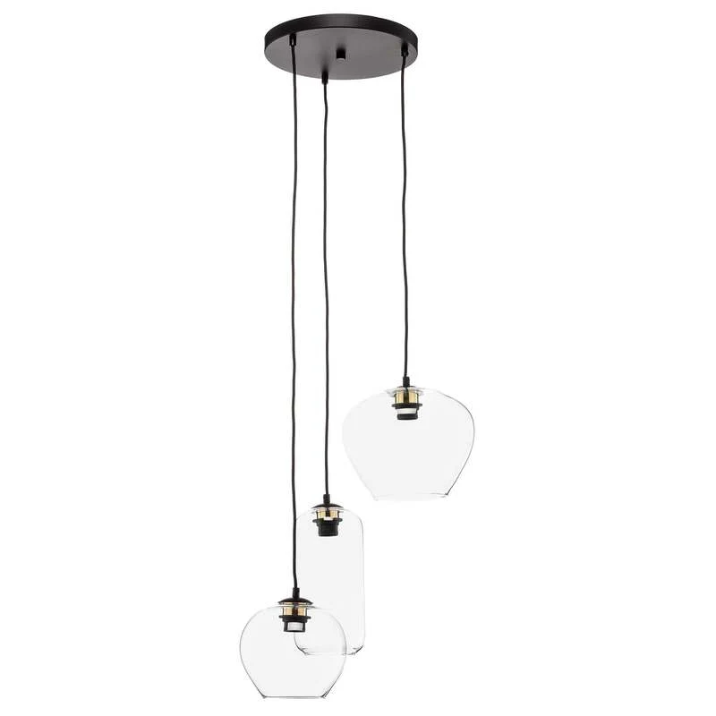 B-Ware Euluna Hängeleuchte Kaja Hängelampe Deckenlampe E27 dreiflammig Glasschirme klar