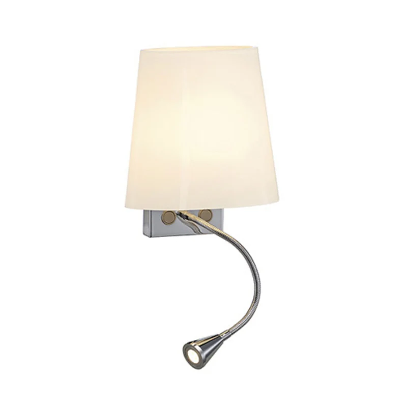 B-Ware SLV Wandleuchte Wandlampe Leselicht Bettleuchte LED Chrom Weiß Glas Stahl
