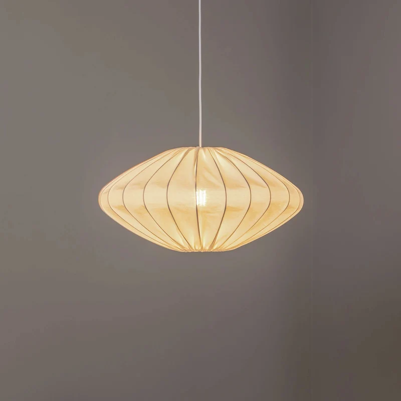 B-Ware Envostar Orlanda Hängelampe Baumwolle weiß Ellipse Deckenlampe Lampe Leuchte