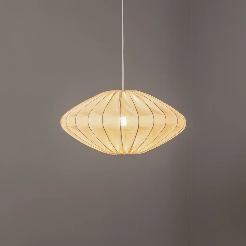 B-Ware Envostar Orlanda Hängelampe Baumwolle weiß Ellipse Deckenlampe Lampe Leuchte