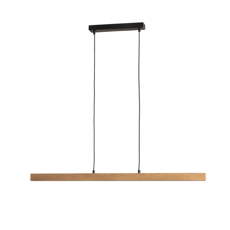 B-Ware Teo Pendelleuchte Hängeleuchte LED Holz Buche Balken Touchdimmer warmweiß 96 cm