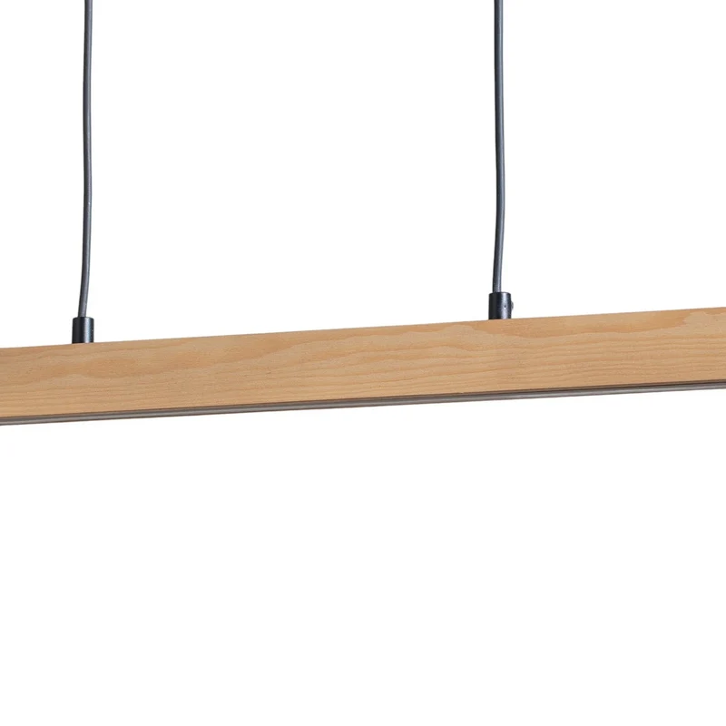 B-Ware Teo Pendelleuchte Hängeleuchte LED Holz Buche Balken Touchdimmer warmweiß 96 cm