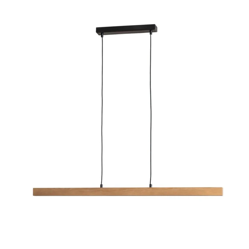 B-Ware Teo Pendelleuchte Hängeleuchte LED Holz Buche Balken Touchdimmer warmweiß 96 cm