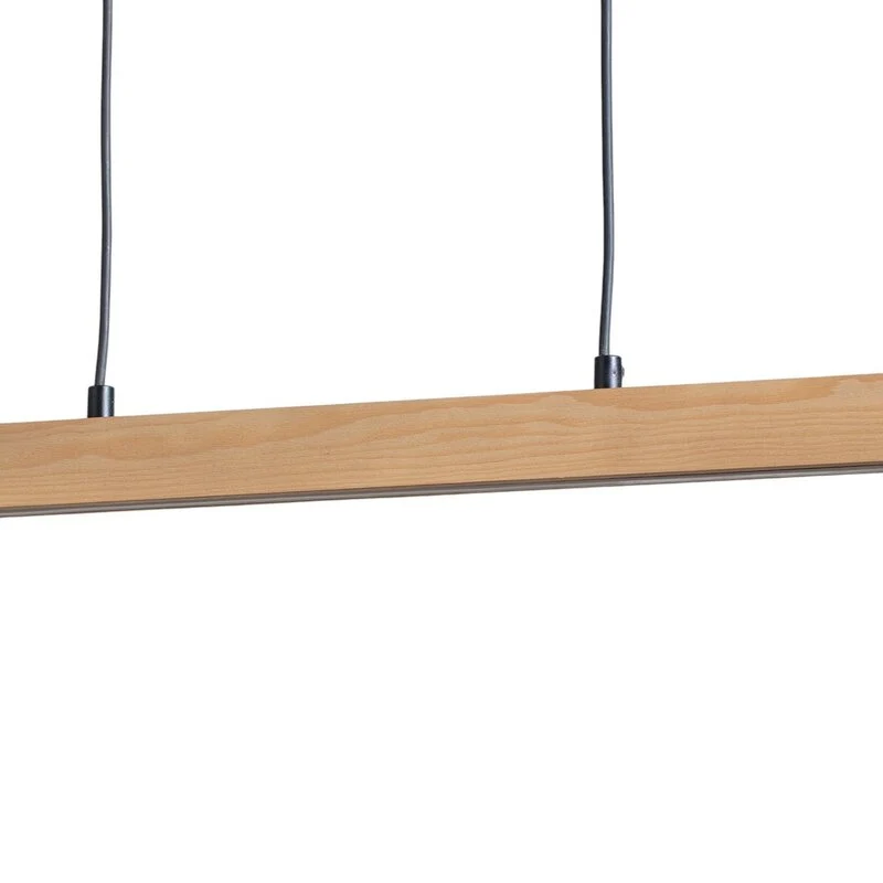 B-Ware Teo Pendelleuchte Hängeleuchte LED Holz Buche Balken Touchdimmer warmweiß 96 cm