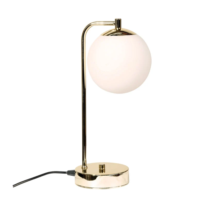 B-Ware Tischleuchte Rico Lampe Glas Metall Gold Weiß 36 cm E14 LED Schalter Tischlampe