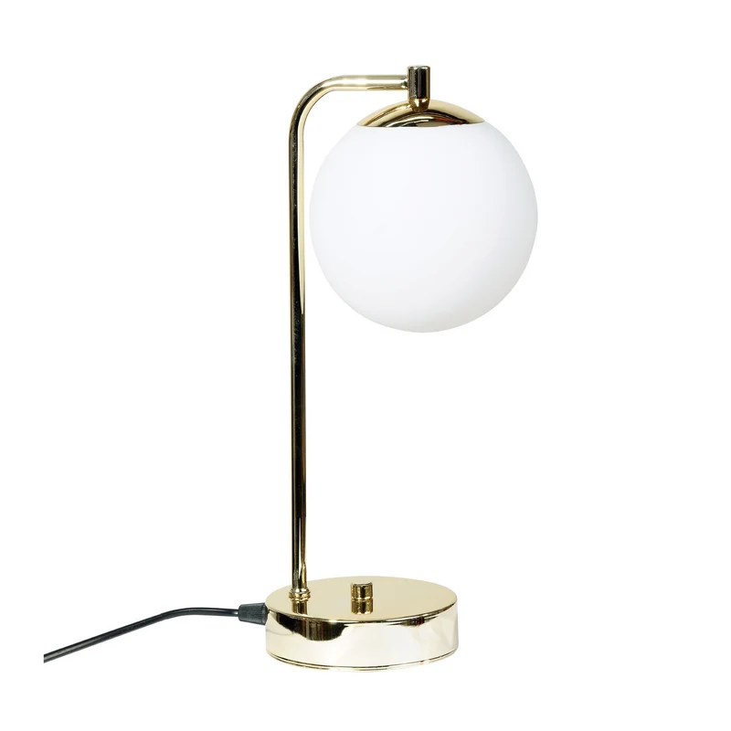 B-Ware Tischleuchte Rico Lampe Glas Metall Gold Weiß 36 cm E14 LED Schalter Tischlampe