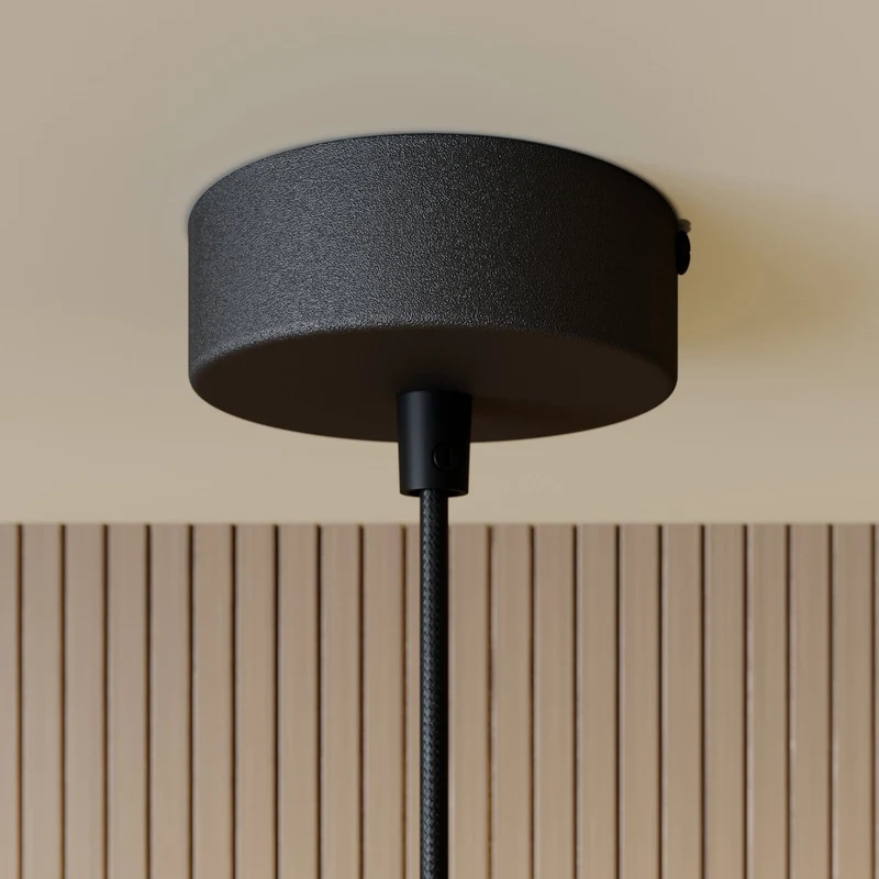 B-Ware Hängeleuchte Lampe Leuchte Hängelampe Deckenlampe Rif aus Metall schwarz Ø 25 cm