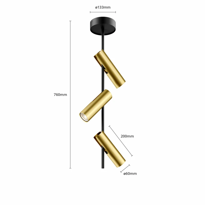 B-Ware Euluna Deckenspot Leda 3 Deckenlampe Deckenlicht GU10 dreiflammig schwarz g110