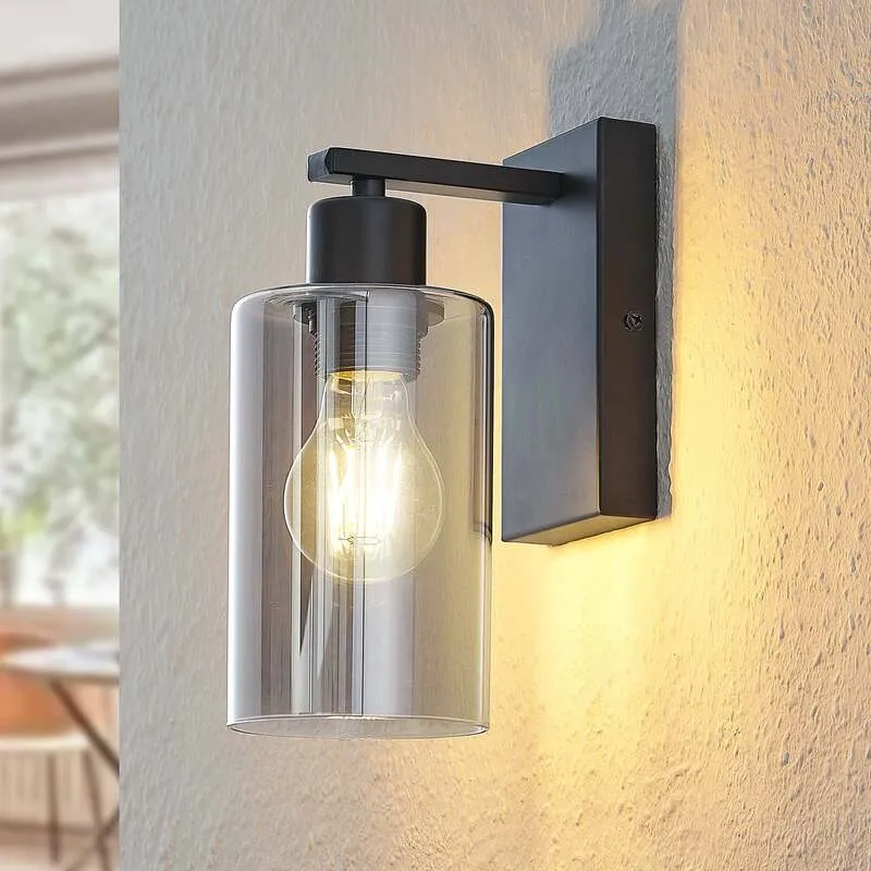 B-Ware Lindby Emavi Wandleuchte Wandlampe Lampe Leuchte Innenraumlampe mit Rauchglas