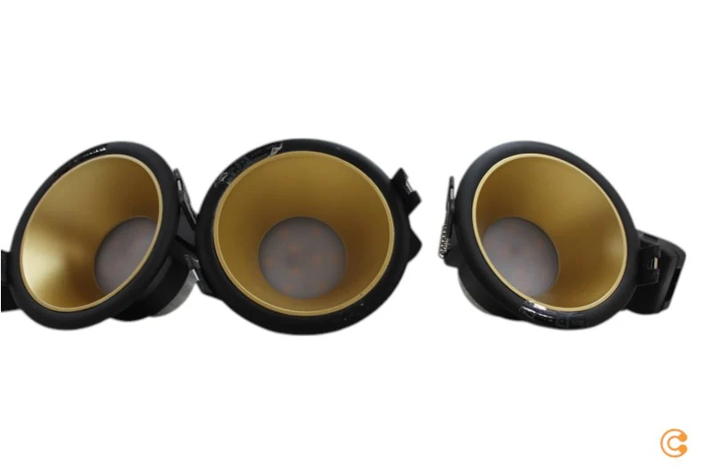 B-Ware Paulmann Spot Einbaustrahler LED Set Leuchte gold schwarz dimmbar warmweiß 3er
