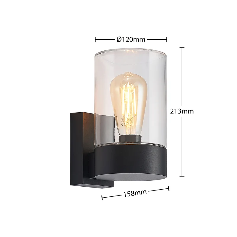 B-Ware Arcchio Außenwandleuchte Liljana LED Wandleuchte Gartenlampe dimmbar schwarz