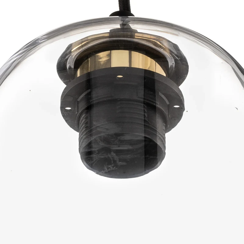 B-Ware Argon Kaja Pendelleuchte Glas schwarz-transparent 14 cm dimmbar E27 15 W