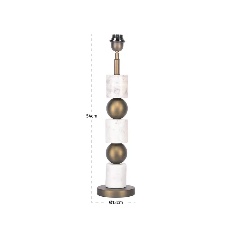Tischlampe Kiera Brass Antique – Richmond Design mit E27-Fassung