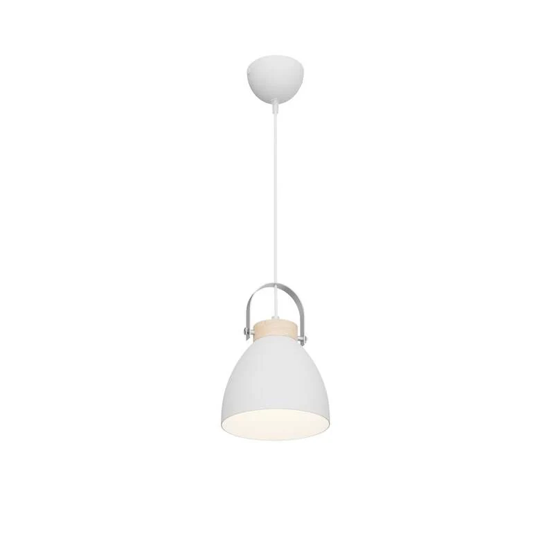 B-Ware Lamkur Pendelleuchte Hängeleuchte Bergen LED Lampe dimmbar weiß Holz 18cm