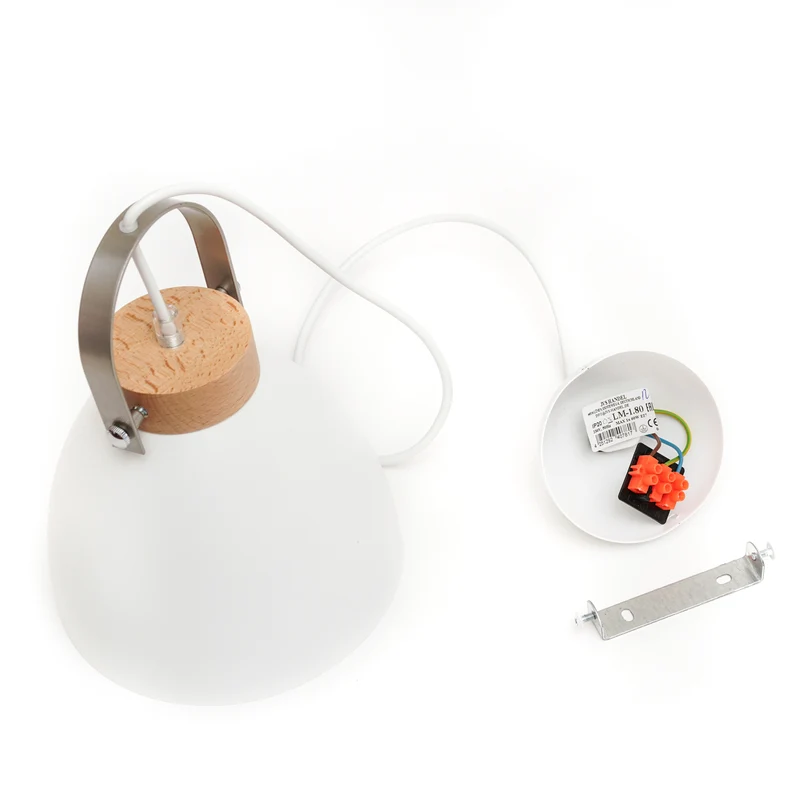 B-Ware Lamkur Pendelleuchte Hängeleuchte Bergen LED Lampe dimmbar weiß Holz 18cm