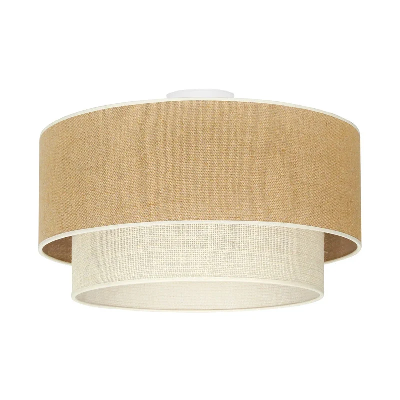 B-Ware Euluna Deckenleuchte Boho Jute Lampe Leuchte dimmbar braun beige Ø45cm 32cm