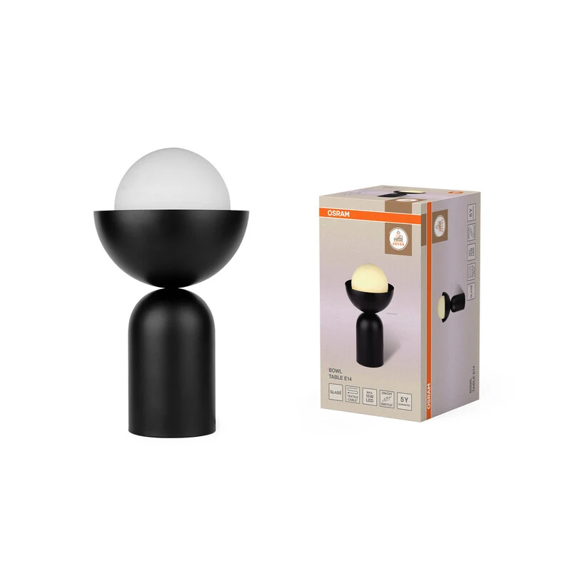 B-Ware OSRAM Tischleuchte Tischlampe Bowl Decor Table E14 LED Leuchte Schwarz Innen