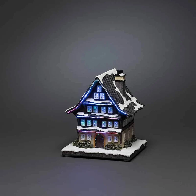 LED Winterhaus batteriebetrieben & 3 mehrfarbigen Leuchtdioden