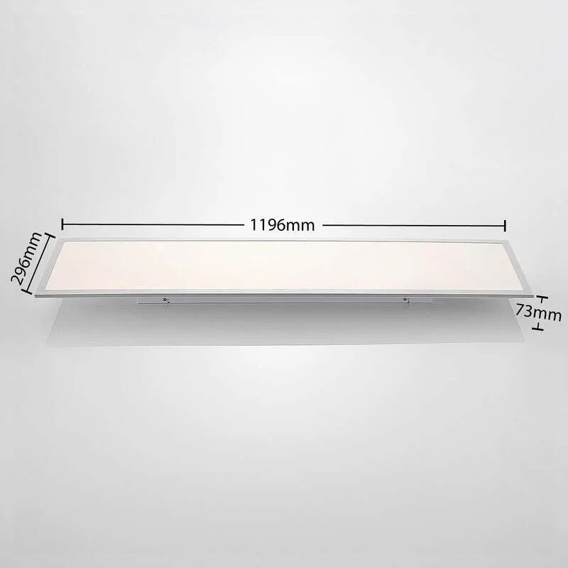 B-Ware Lindby LED-Panel Stenley dimmbar CCT 120x30cm silber weiß 36W 3000-6500K 3000lm