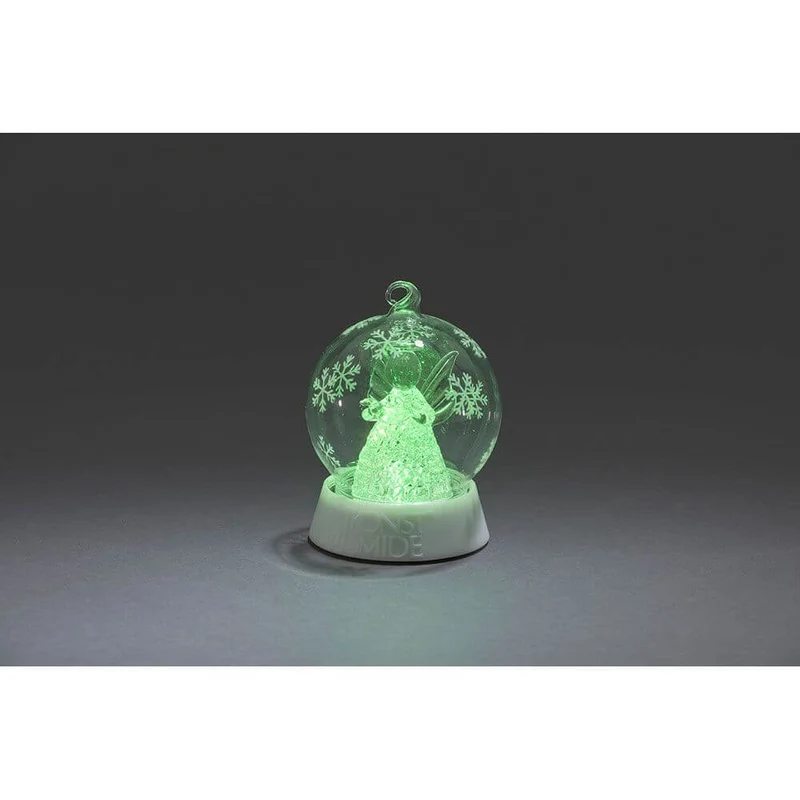 Glaskugel Engel mit 3 Funktionen Timer RGB-Farbwechsel 1 RGB Diode batteriebetrieben