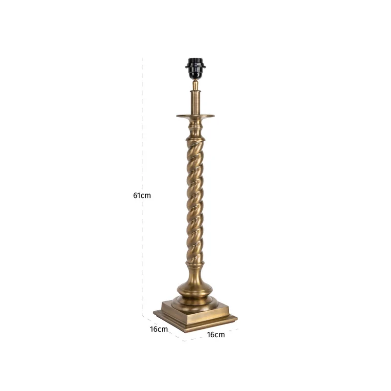 Richmond Tischlampe Slone Brass Antique – Aluminium, E27