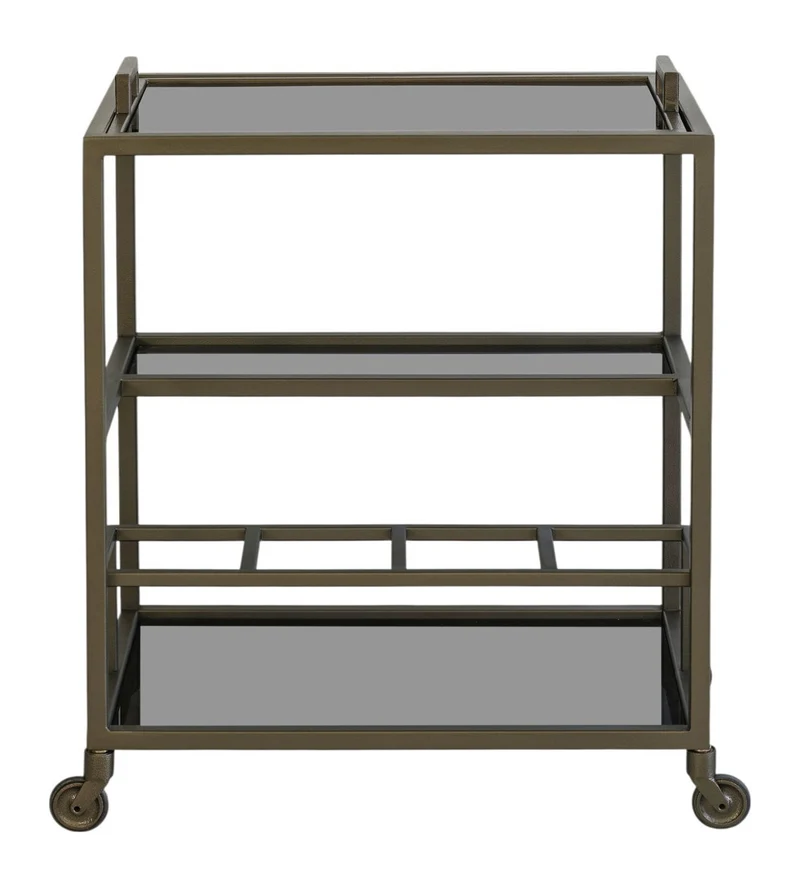 Servierwagen Ruinart Brass Antique - Barwagen aus Eisen und Glas