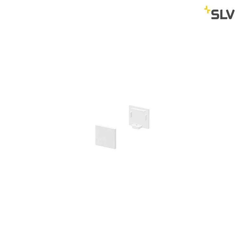 Grazia 10 Endkappe für Aufbauprofil Standard 2 Stk. Flach Weiß