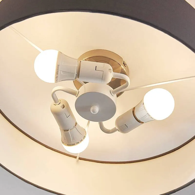 B-Ware Lindby Deckenlampe Sebatin Deckenleuchte Lampe Leuchte mit E27-LED 50 cm grau