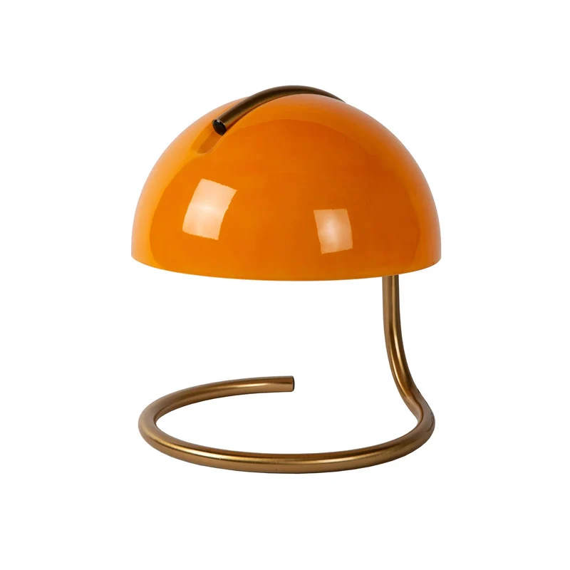 B-Ware Lucide Tischleuchte Cato LED Lampe Retro Leuchte orange messing 25cm Höhe