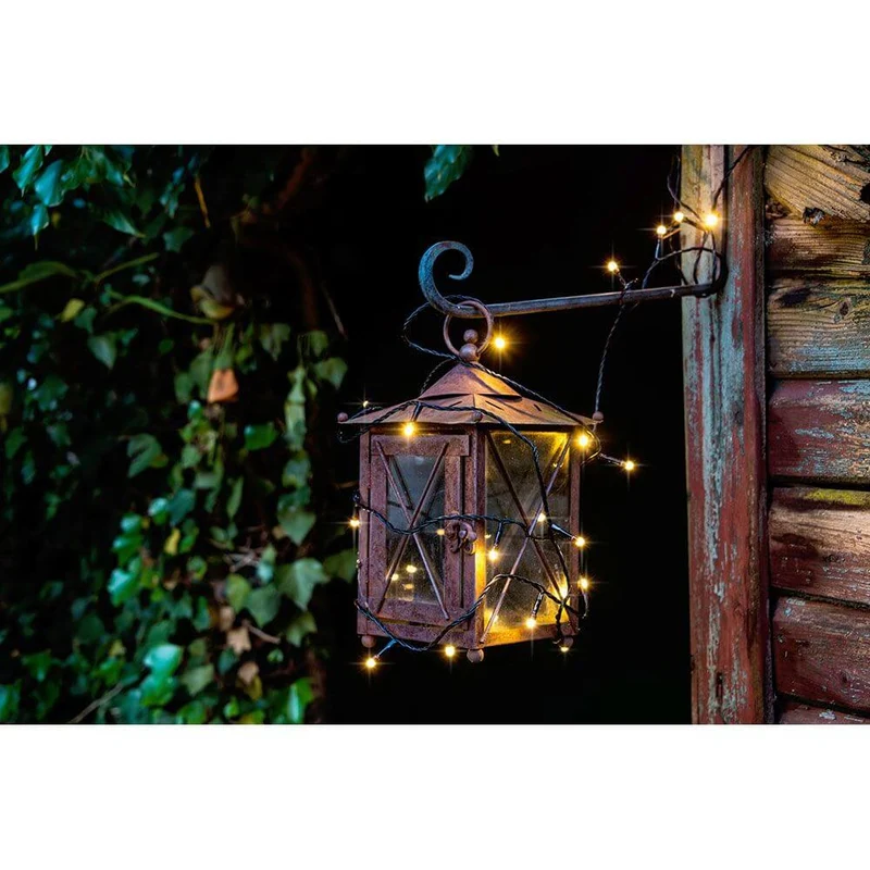10,5m Micro LED Lichterkette gefrostet 40 Warmweiße Dioden IP44
