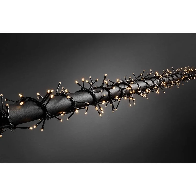 LED Büschelllichterkette Cluster Multifunkiton 240 Warmweiße Dioden batteriebetrieb IP44