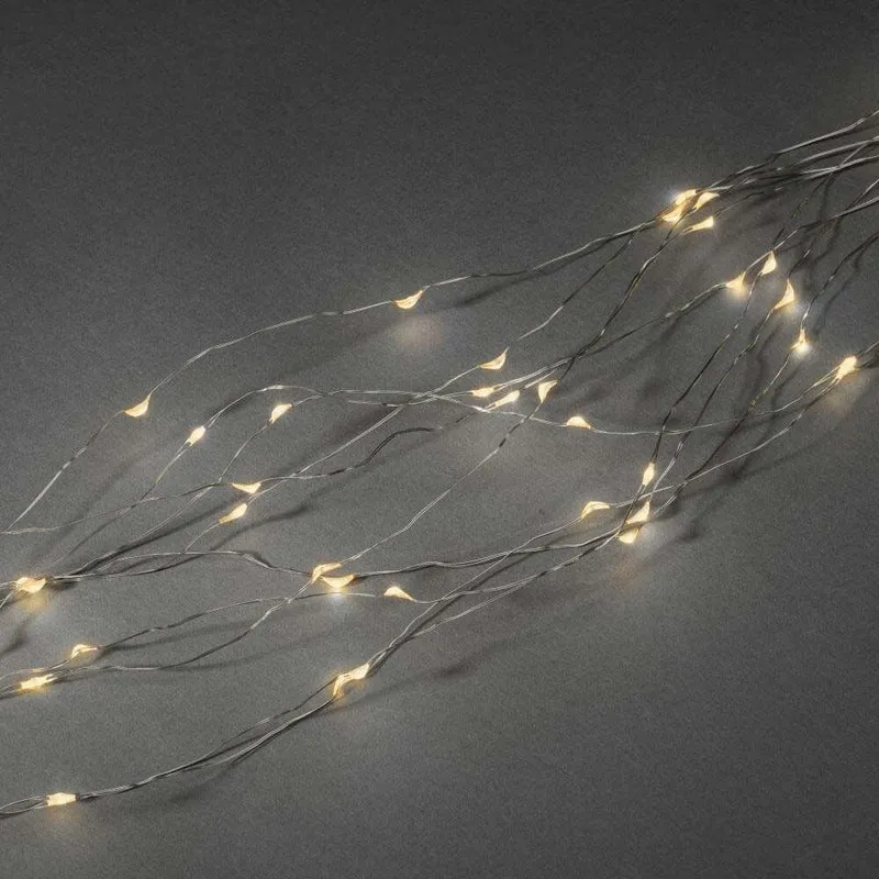 LED Tropfenlametta 10 Stränge mit 9 Dioden 90 bernsteinfarbene Dioden