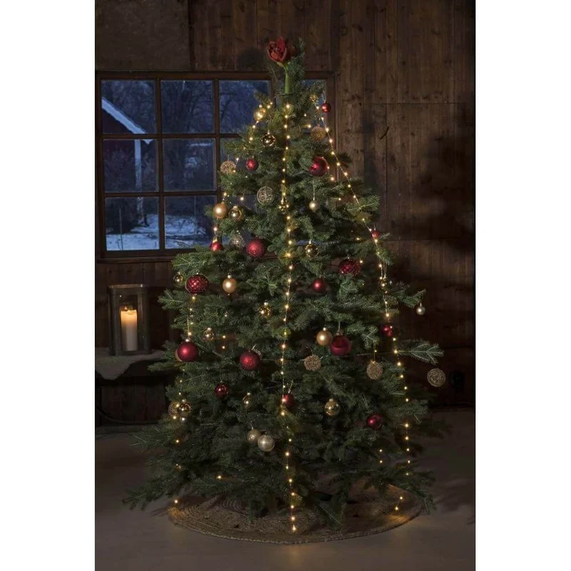 LED Baummantel mit Ring Ø 11 LED Tropfen 5 Stränge mit 48 Dioden 240 bernsteinfarbene Dioden