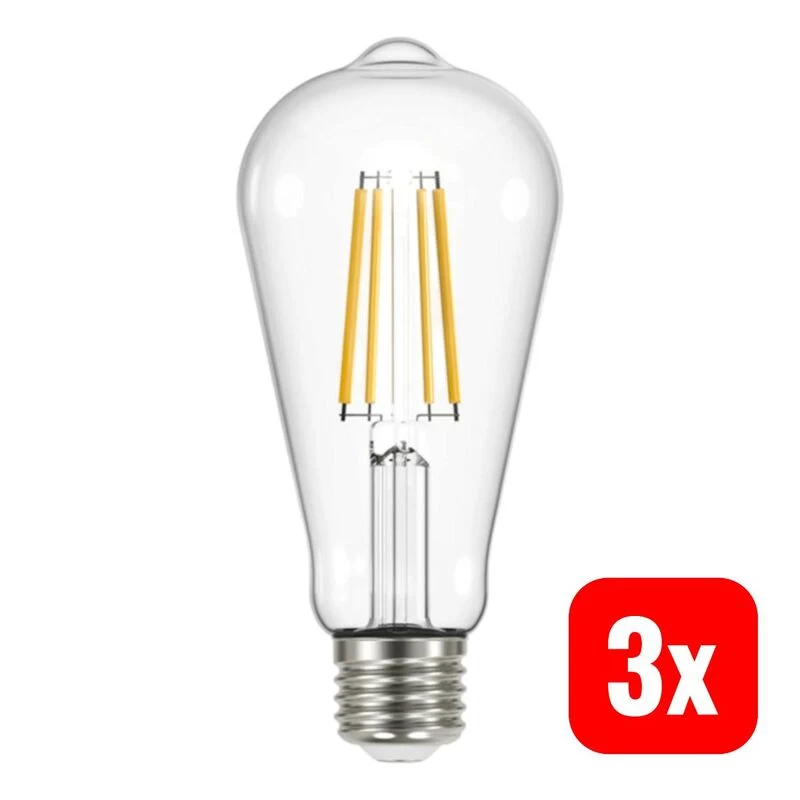 3x B-Ware Arcchio LED Leuchtmittel Filament Rustika E27 3,8W warmweiß 806lm klar 2700K