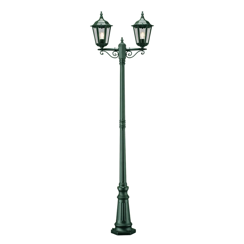 B-Ware Konstsmide Mastleuchte Firenze 2-flammig Außenleuchte Gartenlampe grün 220cm
